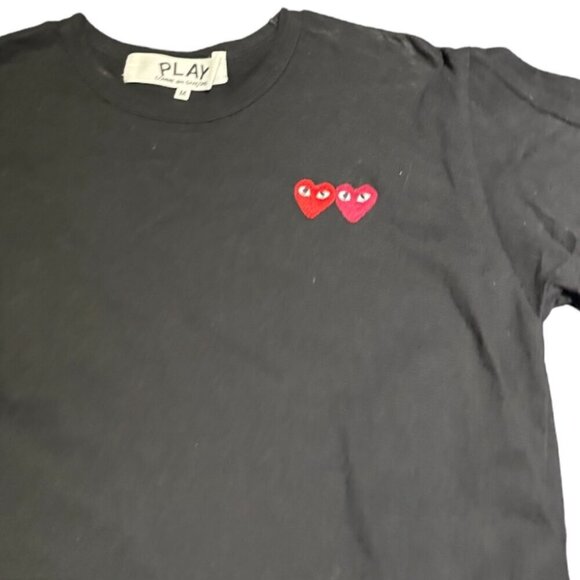 COMME DES GARÇONS PLAY Double Heart Patch T-Shirt- SIZE MEDIUM - MEN'S ❤️✨ - Picture 5 of 8